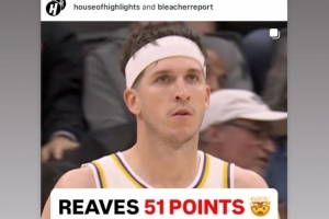 快攻被帽导致里夫斯失50+超级三双！拉拉维亚：我的错‍♂️