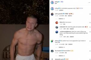 魔人本色！哈兰德赛后晒MVP奖杯，室外赤膊咬牙接受冰浴